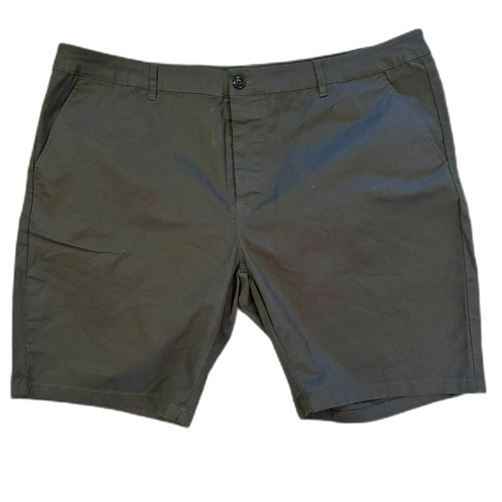 ASOS Dark Green Cotton Casual Shorts 9 inch Inseam, Belt Loops, Men's size 42